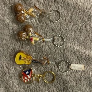 Four Puerto Rico keychains